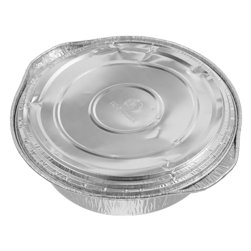 SOLUSTRE Thickened Aluminum Foil Pot with Lid Grilling Pan for Camping Barbecue and Food Storage Food Grade Aluminum Foil Cookware for Outdoor Cooking