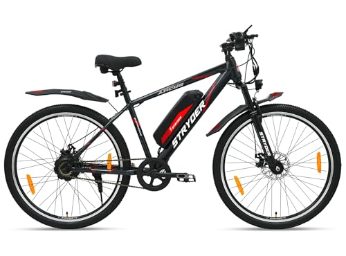 Image of Stryder ARCUS 27.5T Electric Cycle for Men and Women with 36V 11.6Ah Removable Lithium Battery, 5 inch Multi-Color LCD Display, Mobile Charging Port, Headlight and Safety Brake Sensor