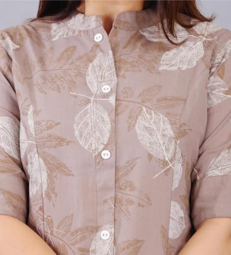 Image of Women Printed Collar Neck Half Sleeve Regular Fit Formal Kurti for Women's