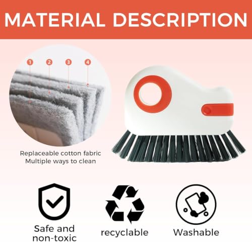 Image of Coofandy Window Track Groove Cleaning Brush 2 in 1 Crevice Cleaner with Dust Collector Scraper Sliding Door Rail Cleaner Gap Cleaning Brush Multi Purpose Household Cleaning Tool for Window Kitchen