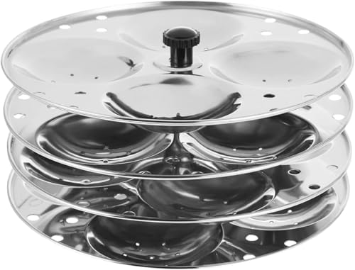 Idli Maker Stand – 4 Tier, Makes 16 Idlis, Fits 5/6/8 Quart Multi Cooker, Pressure Cooker, Steamer – South Indian Idli Cooker Rack