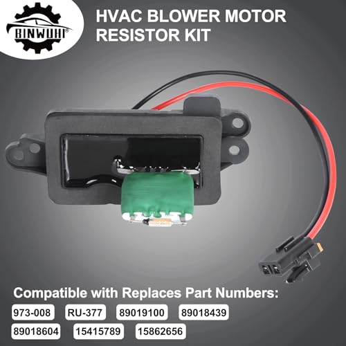 BINWUHI HVAC Fan Blower Motor Resistor Kit with Harness Compatible with The Following Models: 2002-2009 Chevy Trailblazer GMC Envoy, 2004-2007 Buick Rainier, 02-06 GMC Envoy XL, 03-08 Isuzu Ascender
