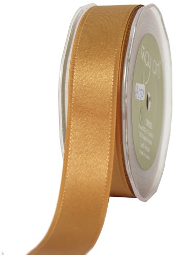 May Arts 1-Inch Wide Ribbon, Gold Satin