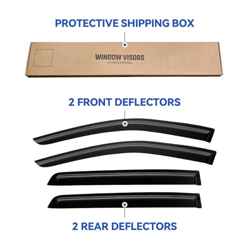 Image of Window Visors Rain Guards for 2001-2006 Hyundai Santa Fe, Out-Channel Window Vent Wind Deflectors Visors Shades for 01-06 Santa Fe