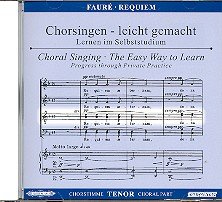 Requiem Chorsingen Tenor Vocal CD pour maîtriser sa partition sans piano