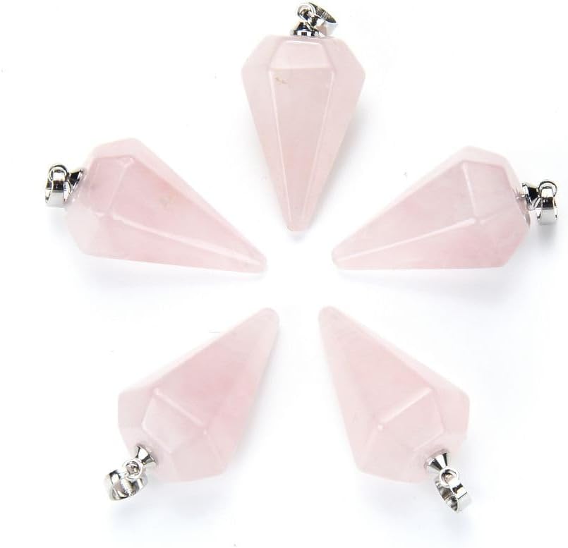 Adabele Natural Semi Precious Stone 25mm Pointed Pendant Drop Stone image 3
