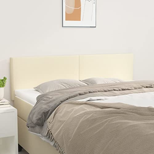 Solivagant Têtes de lit 2 pcs Crème 72x5x78/88 cm Similicuir,(9 KG)