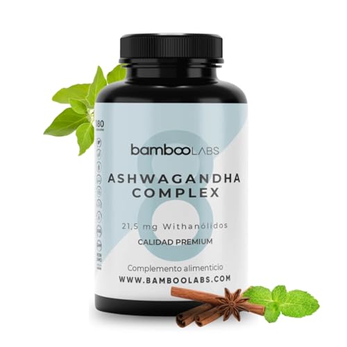 Ashwagandha con Extracto Seco de Withania Somnifera para Disminuir la Ansiedad y el Estres, Aswaghanda para 6 Meses, 180 Capsulas