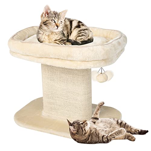 Árbol para Gatos 2 Niveles, Beige, 19.5 pulg