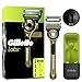 GilletteLabs With Exfoliating Bar, Razor For Men Champion Gold Edition, 1 Handle - 2 Blades, Includes Travel Case for Convenient Storage On The Go and Wall Hanger for Easy Storage in the Bathroom