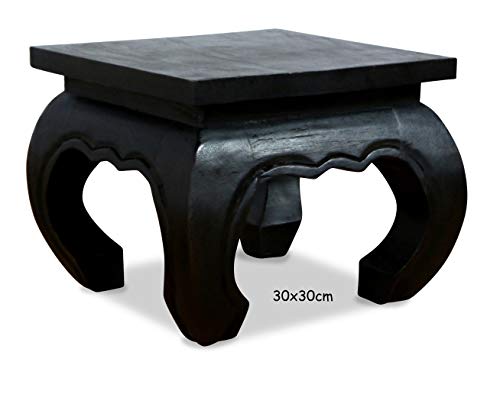 livasia Opiumtisch, Beistelltisch aus Massivholz, Couchtisch, Nachttisch (30cm)