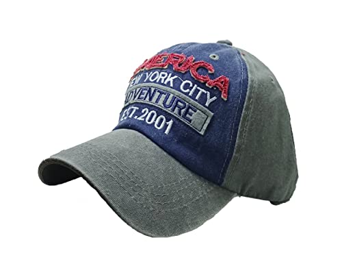 Image of Adjustable Soft Cotton Denim Cap for Men Women Baseball Vintage Washed Distressed Hats Adjustable Stylish Cap Regular Fitted