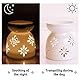 Keramik Duftlampe Aromalampe mit Kerzenhalter, Aroma Diffusor Räucher Zubehör für Duftöl, Blumenmuster Aroma Diffuser- 9.5×7.5×5.3cm