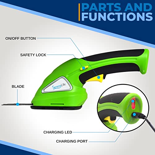 Pyle PSLHTM25.5 Cordless Handheld Grass Cutter Shears | Portable Lightweight Electric Hedge Shrubbery Trimmer | Hand Held Garden Clippers Powered thumb #1