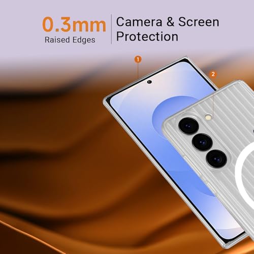 Image of AIBEX Protective Back Case Cover Compatible for Samsung S25| Camera & Body Protection| Shockproof,Scratch Resistant| Mag-Saf Wireless Charging Support - White