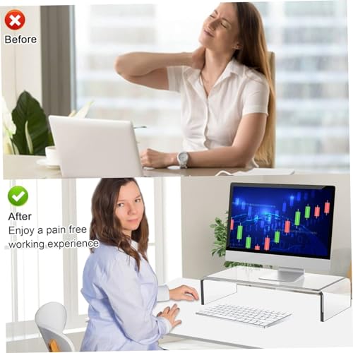 Support ordinateur acrylique fini le bureau encombré avec cette étagère PC - 6