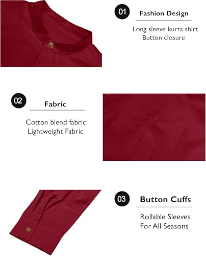 Image of Zombom Cotton Polyester Blend Solid Casual Regular Fit Mandarin /Chinese Collor Short Kurta Shirt for Men