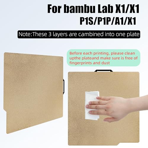 Image of Build Plate 257x257mm - GOMENL Build Plate for Bambu Lab P1P /P1S /X1 /X1C /X1E /A1 3D Printer, 3D Printer Spring Steel Removable Platform (Double Side Textured PEI)