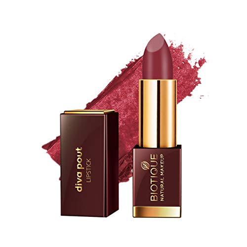 Image of Biotique Natural Makeup Matte Diva Pout Lipstick, Berrylicious, 4g