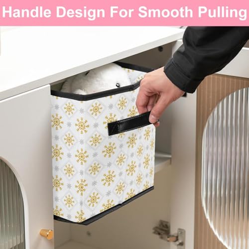Cube de rangement en tissu flocon doré pour sublimer votre dressing - 7