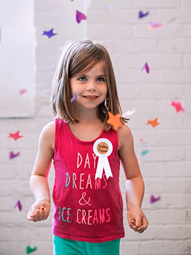 Birthday Girl Ribbon,Satin Fabric Birthday Women Tinplate Badge Pin,Happy Birthday Queen Party Button Pins,Princess Brooches (White - Rose Gold) #TOP3