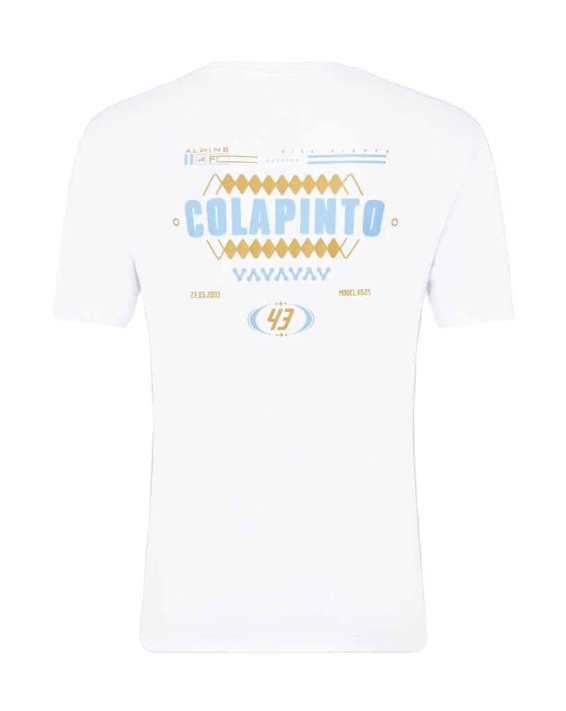 Castore Unisex White Alpine Racing F1 Franco Colapinto Relaxed Fit T-Shirt, Xl
