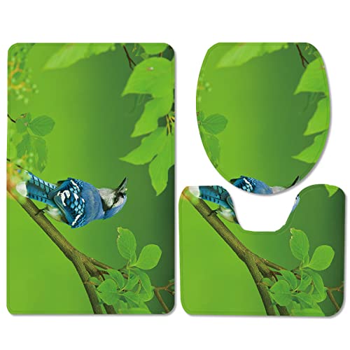 Badematten Set 3 teilig,Toilettenmatte Set,3er Badgarnitur Badezimmer Matte Set Dusch Bade Matte Vorleger Teppich 3D…