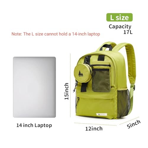 15 Inch Cool Backpack for Woman Man, 3 in 1 Removable, College Travel Daypack, Green Large4