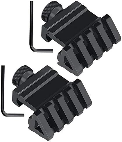 Feyachi 45 Degree Offset Picatinny/Weaver Rail Mount for Scopes or Dot Optics - 2 pcs