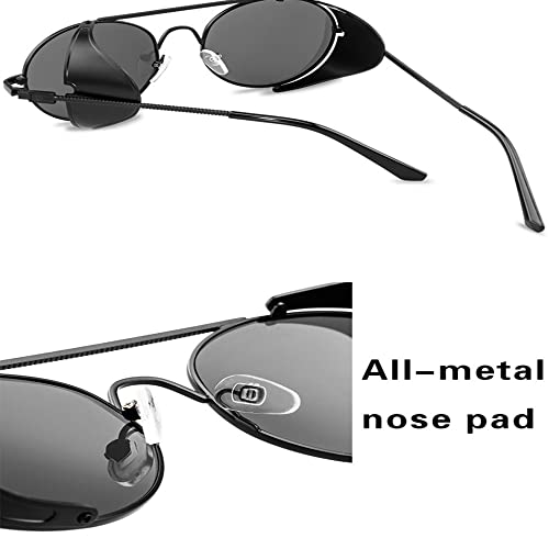 Lunettes de soleil de luxe rétro steampunk avec verres shields