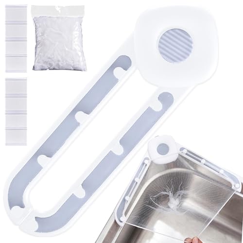 Contenedor de recogida de alimentos para el desagüe, colador de alimentos para el fregadero | Colador triangular para fregadero de cocina, 50 bolsas incluidas, fregadero
