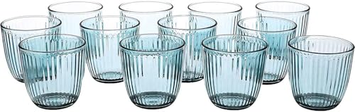 Bormioli Rocco 580502M04121990 Line - Vaso de agua (12 unidades), color azul