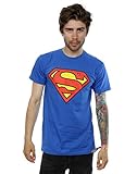 t shirt blauw wit Vêtement geek Superman Logo T-Shirt,Blau,Größe - FR : L (Taille Fabricant : Large)
