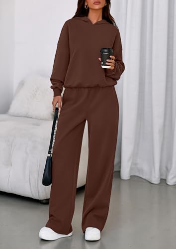 Image of PRETTYGARDEN Womens Sweatsuits 2 Piece Set 2026 Casual Winter Long Sleeve Hoodie Loose Wide Leg Sweatpants Fall Tracksuit