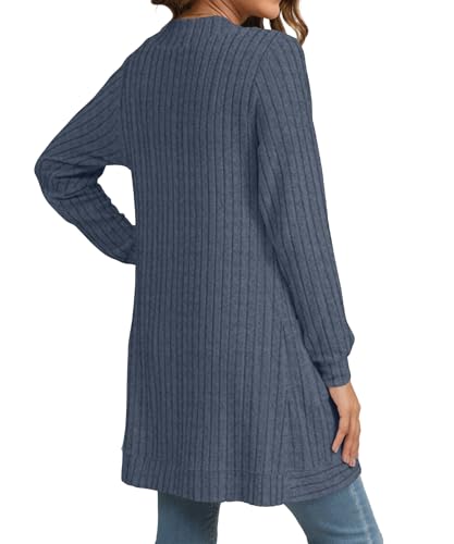 Image of YSYOKOW Cardigan Sweaters for Women Long Sleeve Open Front with Pockets | Long Cardigans for Women Lightweight Soft Casual Dressy Loose Fit Cardigan Sweater with Pockets for Work and Office