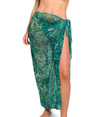 Kiniki Women's Tan Through Beach Sarong - Santorini