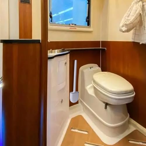 Image of RV Toilet Bowl Brush, Toilet Brush Silicone Won't Damage Toilets, Wall Mounted Toilet Brush-Anti-Roll, Anti-Drip Design, Suitable for RV Travel Trailers and Campers, Made by RVers for RVers