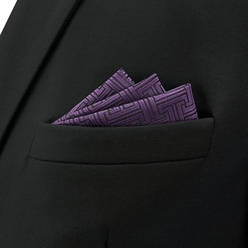 S&W SHLAX&WING Mens Pocket Square Solid Color Plain Blue Red Grey Large for Suit