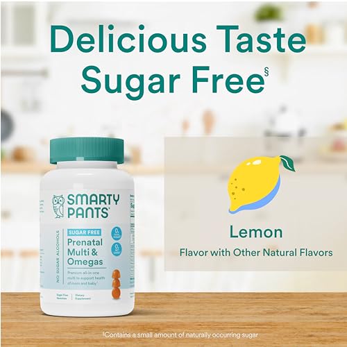 Image of SmartyPants Prenatal Vitamins for Women, Sugar Free Multivitamin Gummies: Methylfolate, Omega 3 (ALA) Vitamin D3, C, Vitamin B12, B6, A, K & Zinc, Inositol, Erythritol Free, 60 Count (20 Day Supply)