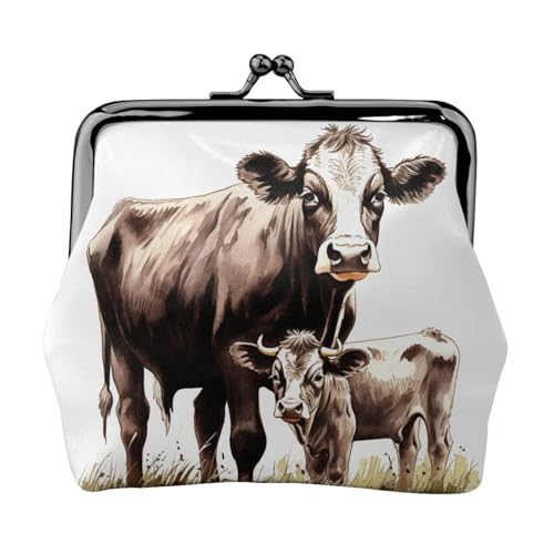 Petit porte-monnaie avec fermeture à baiser et pochette rétro de voyage