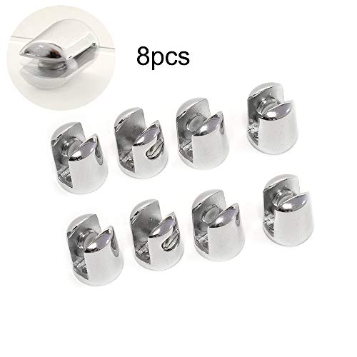 8 Piezas 10-12mm Abrazaderas de Vidrio, Soporte para Estante de Cristal, Sólido Abrazadera de Vidrio Ajustable, Baño Estante de Vidrio Clip Clamp Bracket Soporte