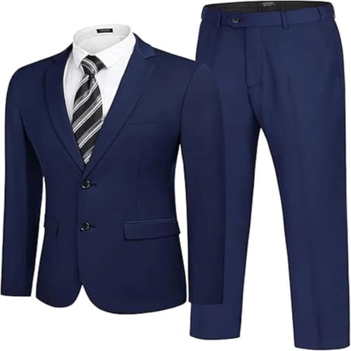 Men's Solid Slim Suit - 3-Piece Blazer Vest | Business Tuxedo Set3