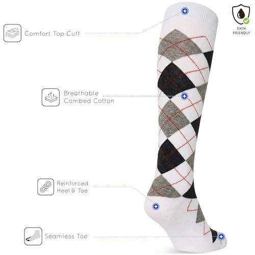 Image of Mysocks Unisex Knee High Long Socks Argyle