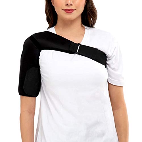 PRAVRAJYA Universal Shoulder Support Brace With Adjustable Stretch Strap Wrap Belt | Suitable To Rotator Cuff, Dislocated AC Joint, Labrum Tear, Shoulder Pain For Men & Women (Right,Black) (B094FKFJH7) Amazon Price History, Amazon Price Tracker
