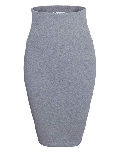 Tam Ware Womens Casual Convertible Knee Length Pencil Skirt Twcws02-Gray-Us L #TOP1