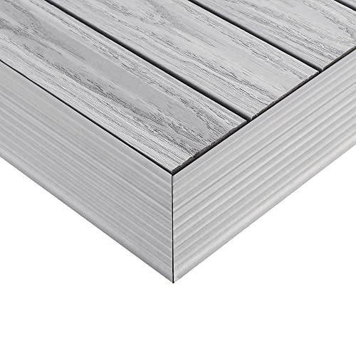 1/6 ft. x 1 ft. Quick Deck Composite Deck Tile Outside Corner Fascia in Icelandic Smoke White (2-Pieces/Box)