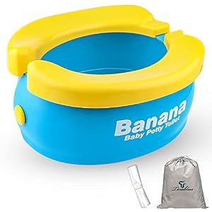 Travel Potty, Tinabless Portable Folding Reusable Banana Travel Toilet Potty Training Seat for Toddlers with 20 Potty…