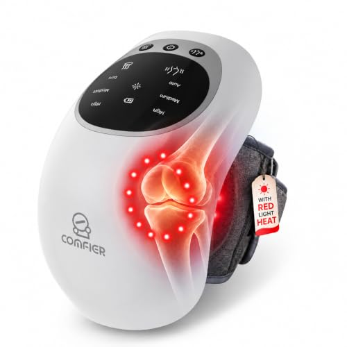 COMFIER Cordless Knee Massager with Heat,Red Light & Vibration Knee Brace