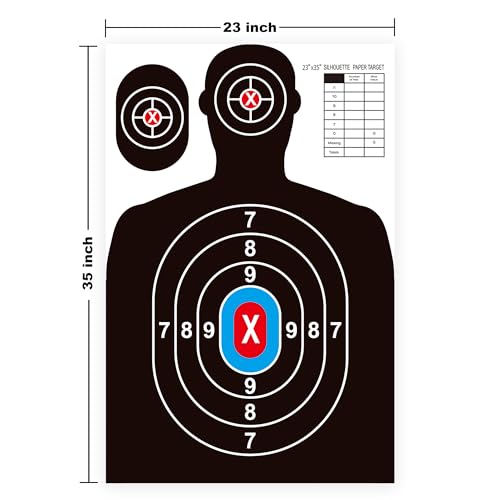 paper shooting targets for range bulk 23343534 silhouette with red bullseyeheavy duty shooting targets paperindoor and outdoor usesuitable for handgunsbb gunsairsoftrifles