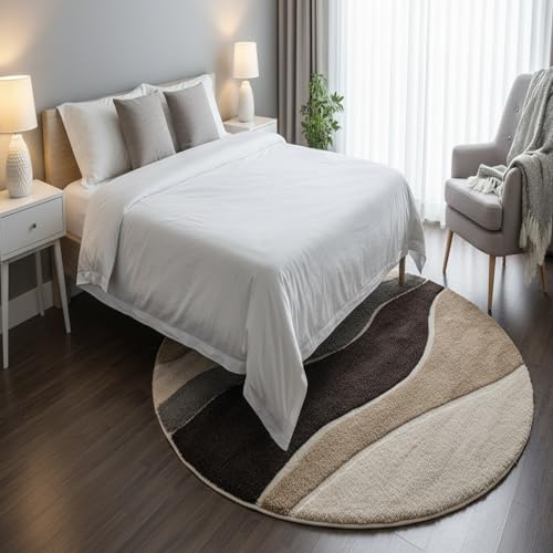 Image of Vintage Threads (New Leher 4x4 Ft Shaggy Carpet for Living Room & Bedroom | Ultra Soft Plush Long Pile Rug | Thick Fluffy 3D Modern Floor Carpet | Cozy Luxury Home Decor Rug